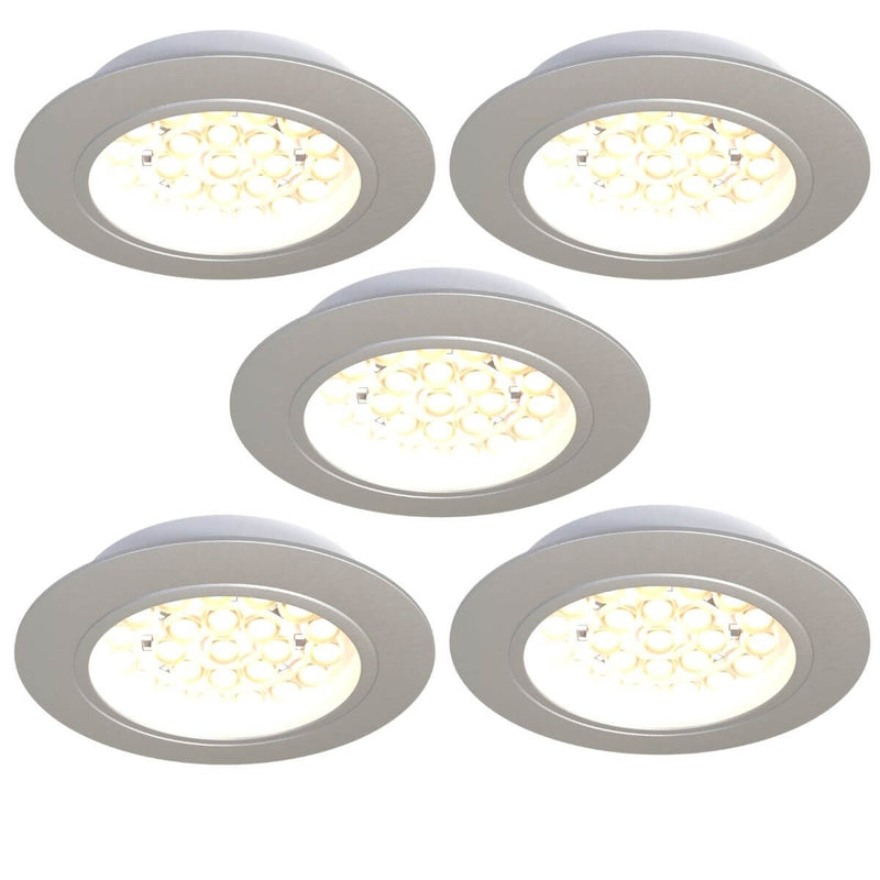 5 Pack - Recessed LED Under Cabinet Lights - Cool White or Warm White