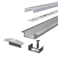 2m Long, Shallow 7mm Recessed LED Aluminium Profile