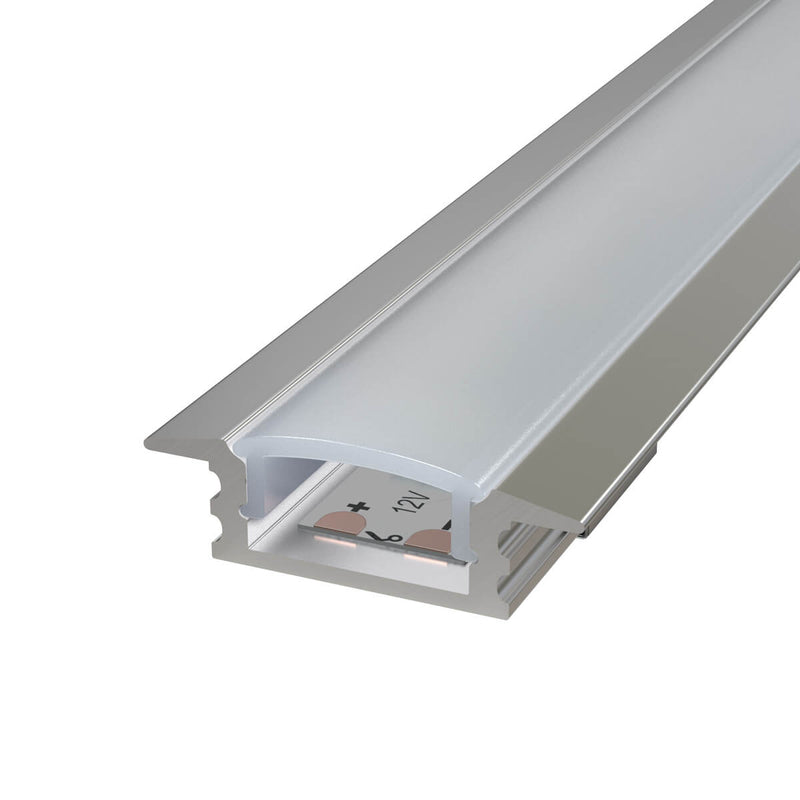 2m Long, Shallow 7mm Recessed LED Aluminium Profile