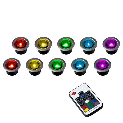 10 Colorful LED deck lights and a remote control