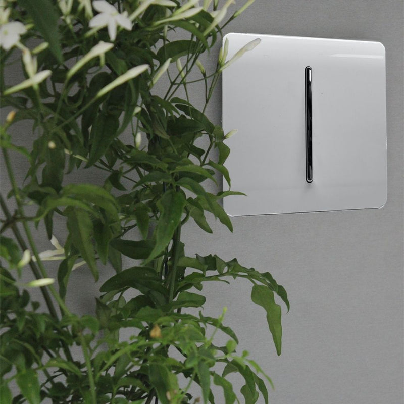 mounted 1 gang light switch in silver