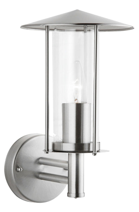 A full image of the stainless steel tube wall light on a white background.
