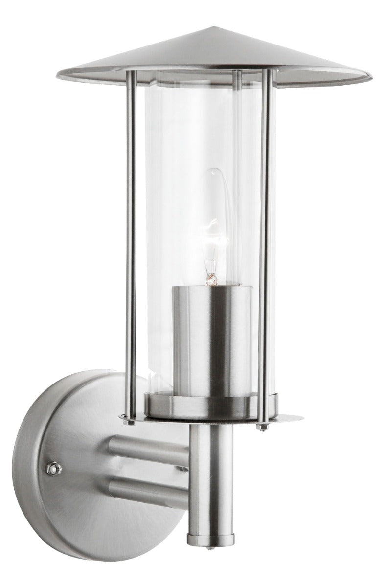A full image of the stainless steel tube wall light on a white background.