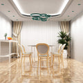 full shot of a dining room with mounted green fire-rated LED downlights