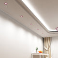dining room with pink CCT fire-rated LED downlights