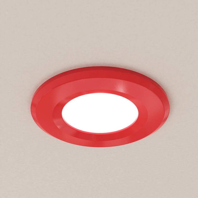 mounted red fire rated LED downlight
