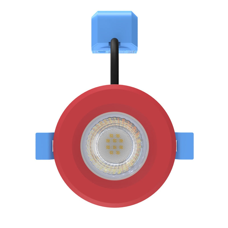 red fire rated LED downlight