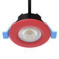 red CCT fire-rated LED downlights