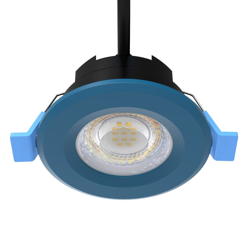 blue CCT fire-rated LED downlights