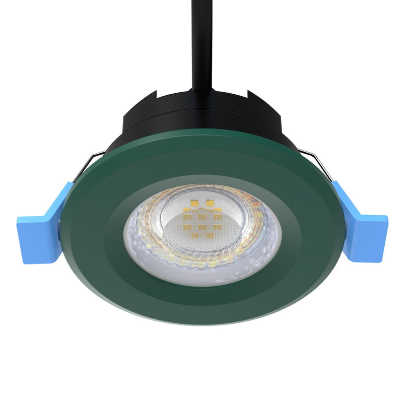 green CCT fire-rated LED downlights