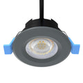 front of a charcoal grey CCT fixed LED downlight