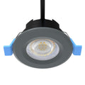charcoal grey CCT fire-rated LED downlights