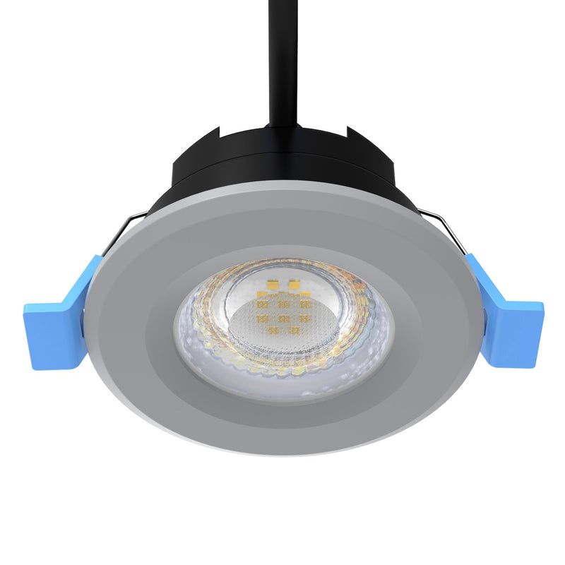 light grey CCT fire-rated LED downlights