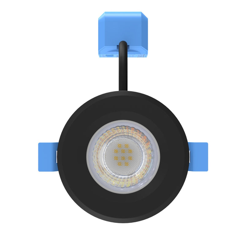 black fire-rated LED downlight