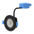 side of a black fire-rated LED downlight