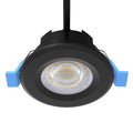 black CCT fire-rated LED downlights