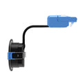 side view of a black fire-rated LED downlight