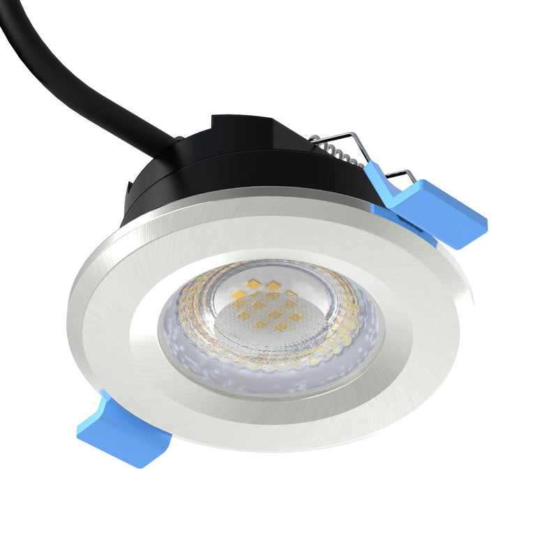 satin nickel CCT fire-rated LED downlight