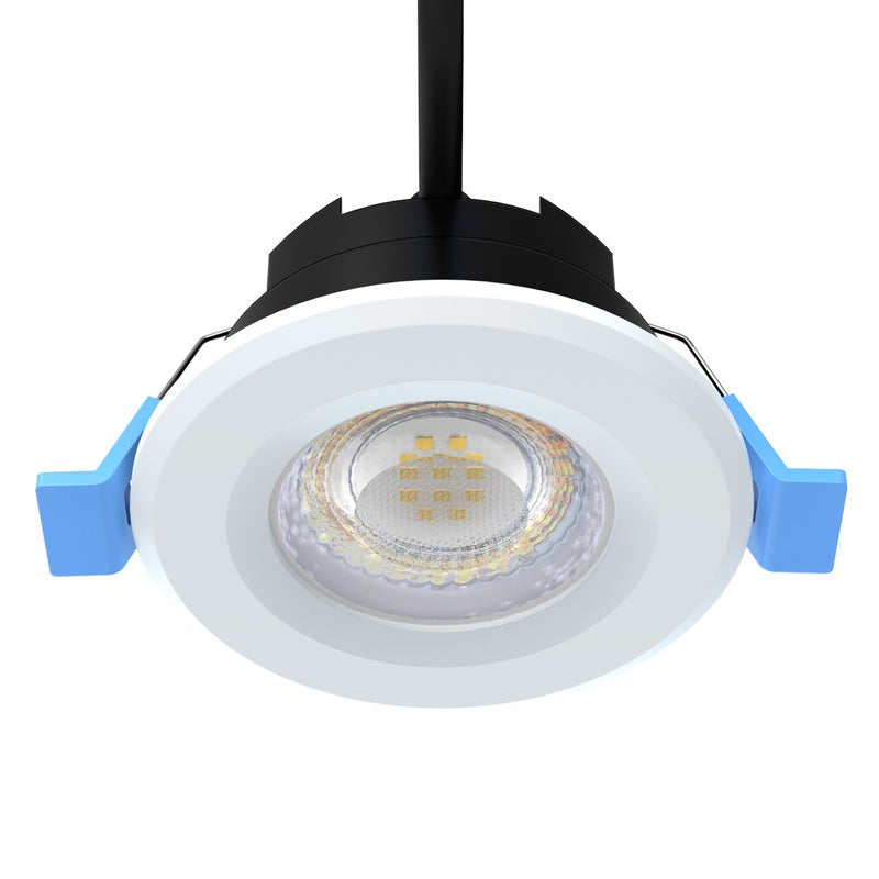 white CCT fire-rated LED downlights