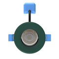 front of a green CCT tilt downlight