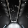 ceiling with mounted black CCT tilt LED downlights