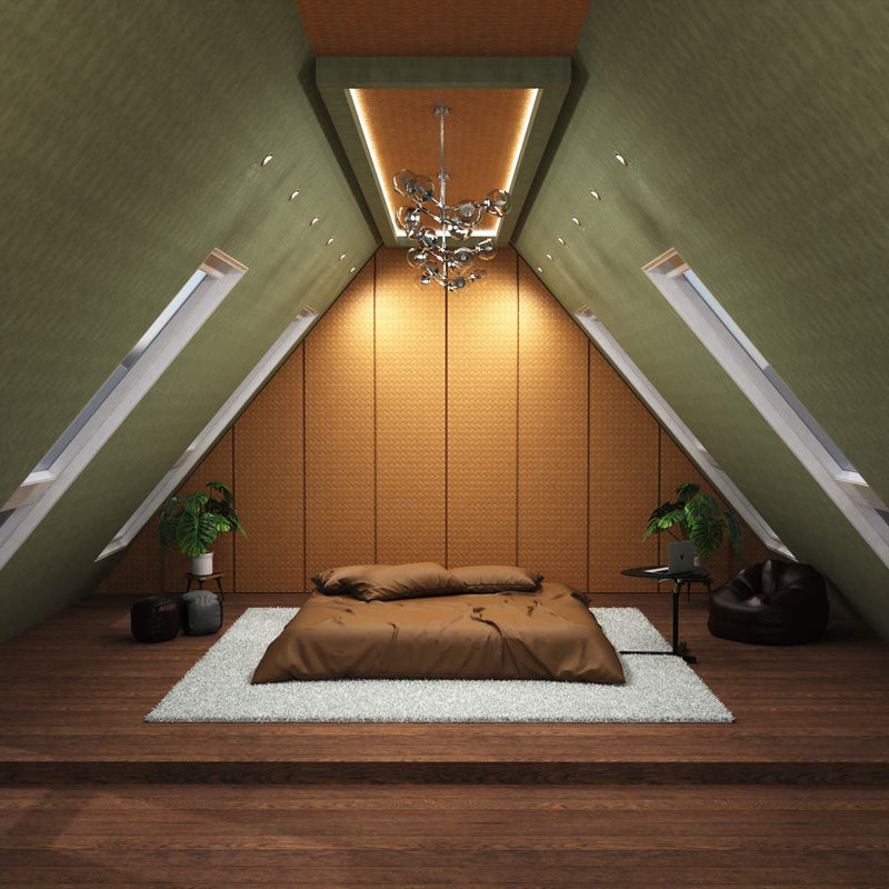 bedroom with mounted satin nickel tilt CCT LED downlights