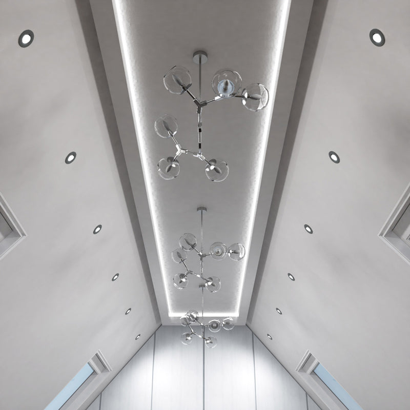mid shot of a ceiling with charcoal grey tilt CCT downlights