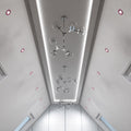 ceiling with pink LED downlights