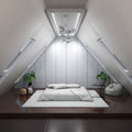 bedroom with mounted white CCT tilt downlights