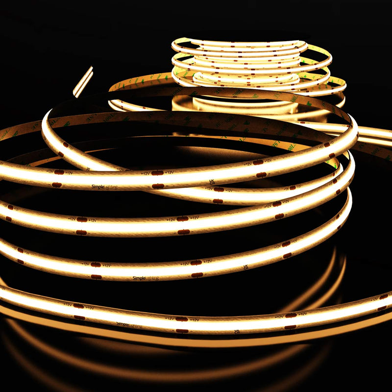 full shot of a warm white COB LED strip
