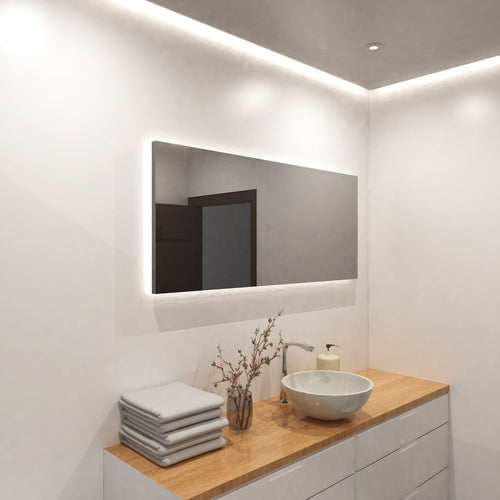 vanity with natural LED COB strip lights