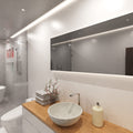 side shot of a bathroom with Natural white light COB LED tapes
