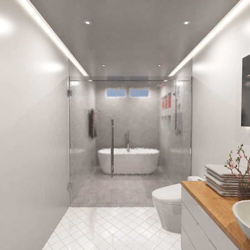 bathroom with natural LED COB strip lights