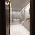 side shot of a bathroom with warm white COB strip lights