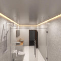mid shot of a bathroom with warm white COB LED strips