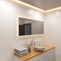 vanity area with warm white COB LED strips