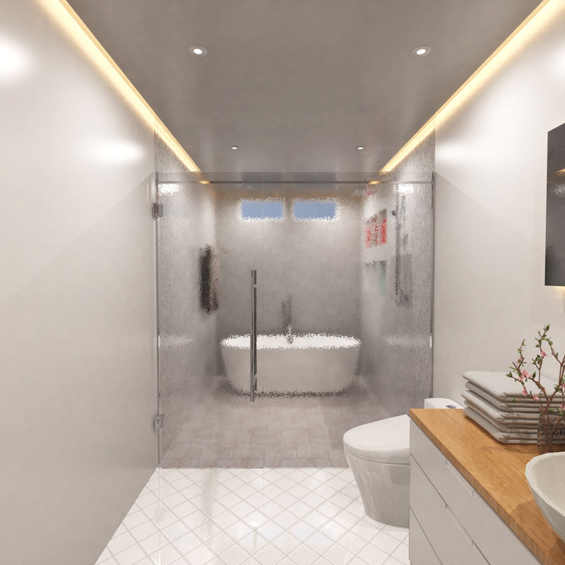 bathroom with warm white COB LED strips