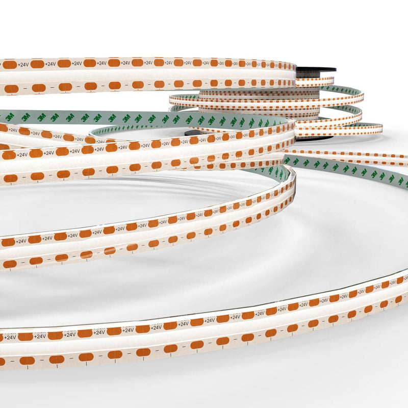 close up of a switched off cool white LED strip light