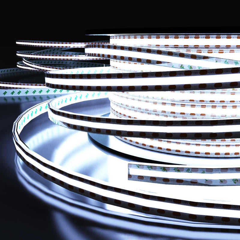 side of a cool white CBO LED strip light