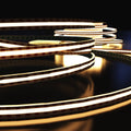 close up of a warm white COB strip light