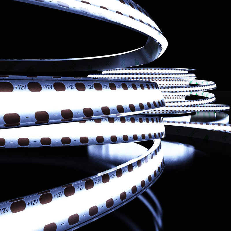 close up of a cool white COB LED strip