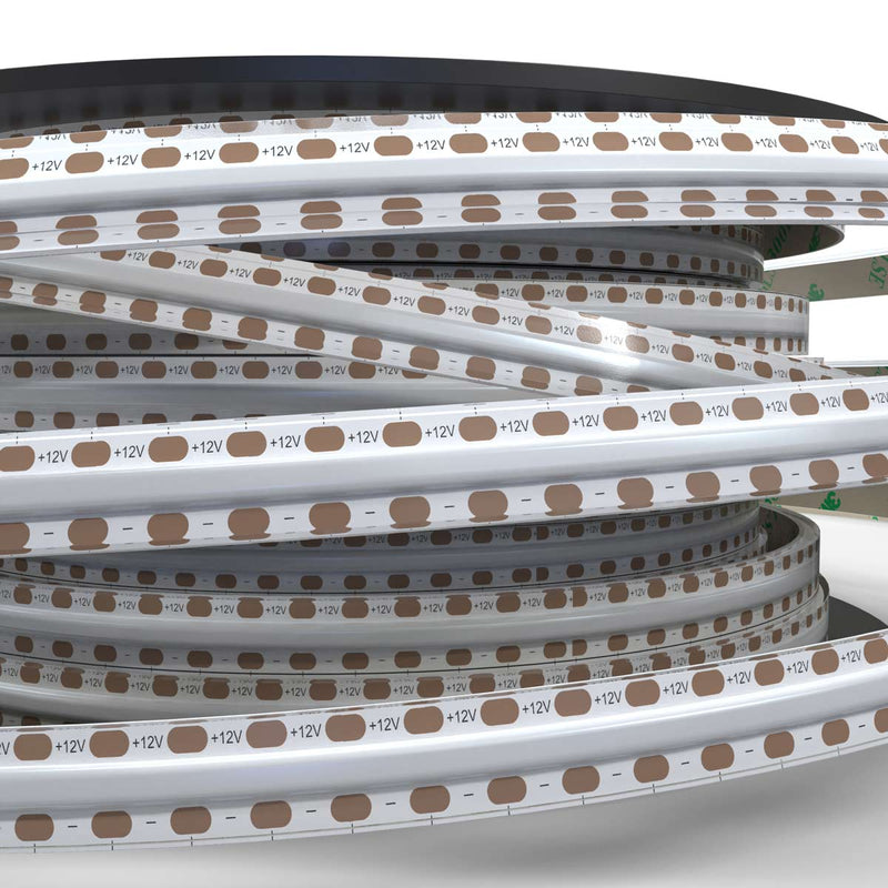 close up of a switched off COB LED strip