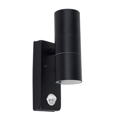 IP44 PIR Up/Down Outdoor Wall Light In Black