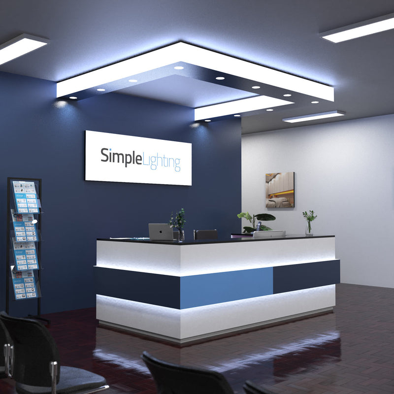 full shot of a reception with cool white LED sheet 