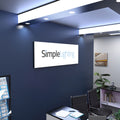 side close up shot of a reception with cool white LED sheet 