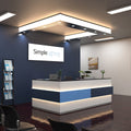Office reception with an LED sheet simple lighting  signage 
