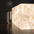 Illuminated kitchen island in natural white light