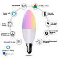 smart LED candle bulb with complete specification details