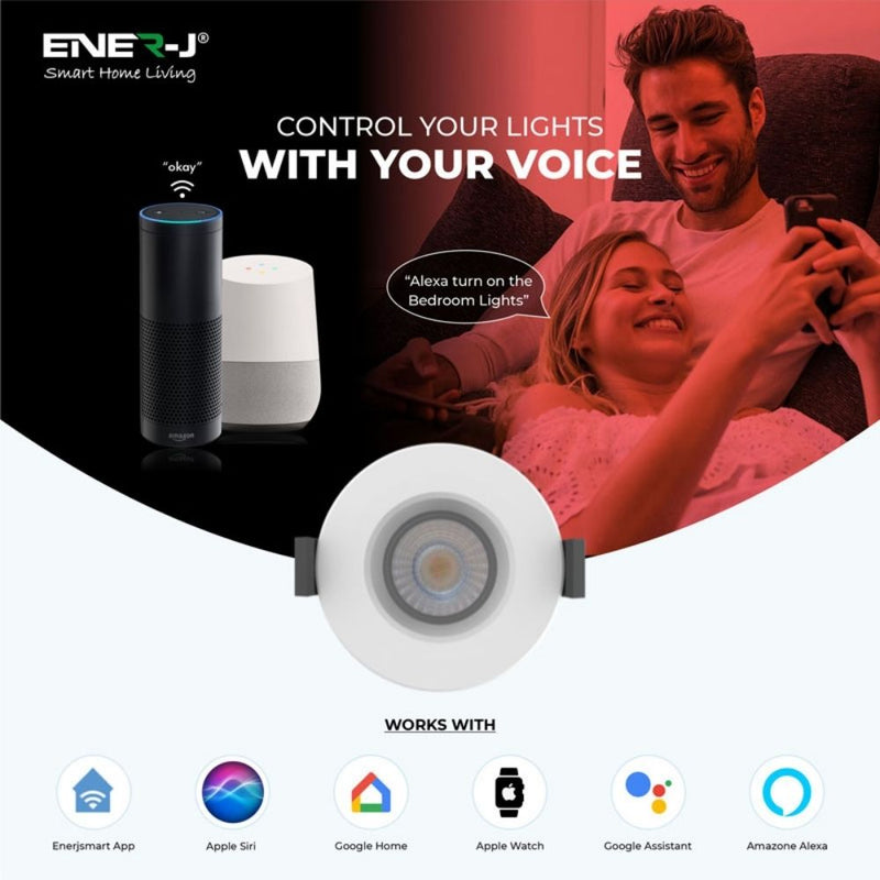 8W CCT Changeable and Dimmable, Smart Fire Rated Downlight