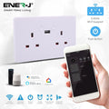 double socket smart switch with USB port with connectivity details